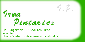 irma pintarics business card